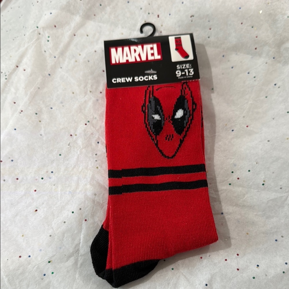 Marvel Red Crew Socks